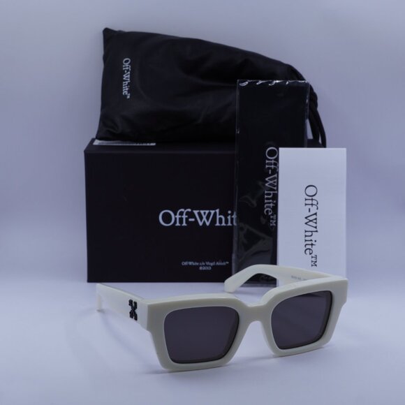 Off-White OERI008 VIRGIL 0107 Square Sunglasses – White/Dark Grey main image 8